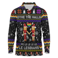 LGBT Lesbians Christmas Long Sleeve Polo Shirt Xmas Holiday Patterns - Wonder Print Shop