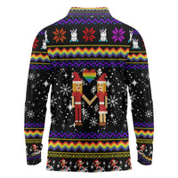 LGBT Lesbians Christmas Long Sleeve Polo Shirt Xmas Holiday Patterns - Wonder Print Shop