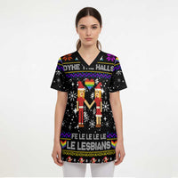 LGBT Lesbians Christmas Scrub Top Xmas Holiday Patterns - Wonder Print Shop