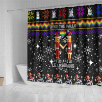 LGBT Lesbians Christmas Shower Curtain Xmas Holiday Patterns - Wonder Print Shop