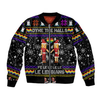 LGBT Lesbians Christmas Sleeve Zip Bomber Jacket Xmas Holiday Patterns - Wonder Print Shop
