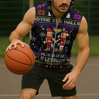 LGBT Lesbians Christmas Sleeveless Zip Hoodie Xmas Holiday Patterns - Wonder Print Shop
