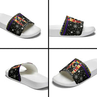 LGBT Lesbians Christmas Slide Sandals Xmas Holiday Patterns - Wonder Print Shop
