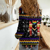 LGBT Lesbians Christmas Women Casual Shirt Xmas Holiday Patterns - Wonder Print Shop