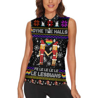 LGBT Lesbians Christmas Women Sleeveless Polo Shirt Xmas Holiday Patterns - Wonder Print Shop