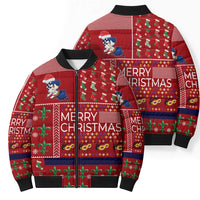 Louisiana Merry Christmas Bomber Puffer Jacket Xmas Holiday Patterns - Wonder Print Shop