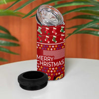 Louisiana Merry Christmas 4 in 1 Can Cooler Tumbler Xmas Holiday Patterns - Wonder Print Shop