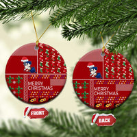 Louisiana Merry Christmas Ceramic Ornament Xmas Holiday Patterns - Wonder Print Shop