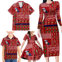 Louisiana Merry Christmas Family Matching Long Sleeve Bodycon Dress and Hawaiian Shirt Xmas Holiday Patterns - Wonder Print Shop