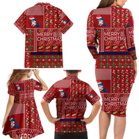 Louisiana Merry Christmas Family Matching Long Sleeve Bodycon Dress and Hawaiian Shirt Xmas Holiday Patterns - Wonder Print Shop