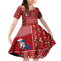 Louisiana Merry Christmas Family Matching Off Shoulder Short Dress and Hawaiian Shirt Xmas Holiday Patterns - Wonder Print Shop