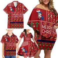 Louisiana Merry Christmas Family Matching Off Shoulder Short Dress and Hawaiian Shirt Xmas Holiday Patterns - Wonder Print Shop
