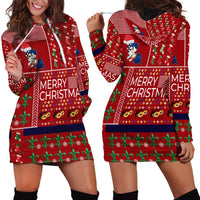 Louisiana Merry Christmas Hoodie Dress Xmas Holiday Patterns - Wonder Print Shop