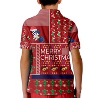 Louisiana Merry Christmas Kid Polo Shirt Xmas Holiday Patterns - Wonder Print Shop