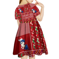 Louisiana Merry Christmas Kid Short Sleeve Dress Xmas Holiday Patterns - Wonder Print Shop