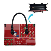 Louisiana Merry Christmas Leather Bag Xmas Holiday Patterns - Wonder Print Shop
