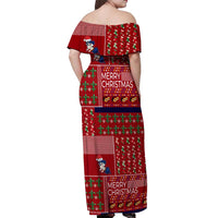 Louisiana Merry Christmas Off Shoulder Maxi Dress Xmas Holiday Patterns - Wonder Print Shop