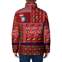 Louisiana Merry Christmas Padded Jacket Xmas Holiday Patterns - Wonder Print Shop