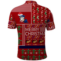 Louisiana Merry Christmas Polo Shirt Xmas Holiday Patterns - Wonder Print Shop