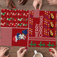 Louisiana Merry Christmas Puzzle Xmas Holiday Patterns - Wonder Print Shop