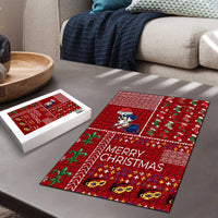 Louisiana Merry Christmas Puzzle Xmas Holiday Patterns - Wonder Print Shop