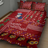 Louisiana Merry Christmas Quilt Bed Set Xmas Holiday Patterns - Wonder Print Shop