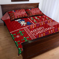 Louisiana Merry Christmas Quilt Bed Set Xmas Holiday Patterns - Wonder Print Shop