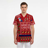 Louisiana Merry Christmas Scrub Top Xmas Holiday Patterns - Wonder Print Shop