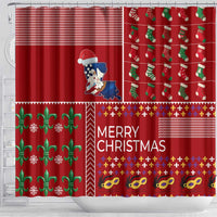 Louisiana Merry Christmas Shower Curtain Xmas Holiday Patterns - Wonder Print Shop