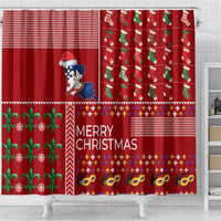 Louisiana Merry Christmas Shower Curtain Xmas Holiday Patterns - Wonder Print Shop