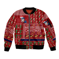 Louisiana Merry Christmas Sleeve Zip Bomber Jacket Xmas Holiday Patterns - Wonder Print Shop
