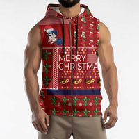 Louisiana Merry Christmas Sleeveless Zip Hoodie Xmas Holiday Patterns - Wonder Print Shop