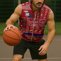 Louisiana Merry Christmas Sleeveless Zip Hoodie Xmas Holiday Patterns - Wonder Print Shop