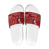 Louisiana Merry Christmas Slide Sandals Xmas Holiday Patterns - Wonder Print Shop