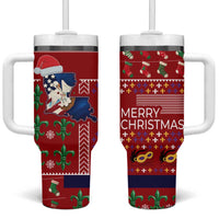 Louisiana Merry Christmas Tumbler With Handle Xmas Holiday Patterns - Wonder Print Shop