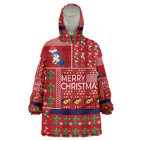 Louisiana Merry Christmas Wearable Blanket Hoodie Xmas Holiday Patterns - Wonder Print Shop