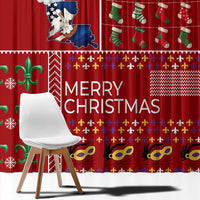 Louisiana Merry Christmas Window Curtain Xmas Holiday Patterns - Wonder Print Shop