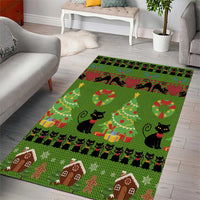 Love Black Cat Christmas Area Rug Xmas Holiday Patterns - Wonder Print Shop