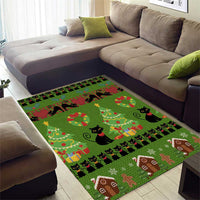 Love Black Cat Christmas Area Rug Xmas Holiday Patterns - Wonder Print Shop
