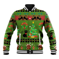 Love Black Cat Christmas Baseball Jacket Xmas Holiday Patterns - Wonder Print Shop