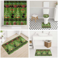 Love Black Cat Christmas Bathroom Set Xmas Holiday Patterns - Wonder Print Shop