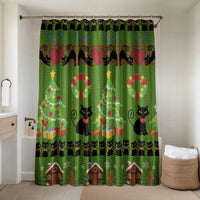 Love Black Cat Christmas Bathroom Set Xmas Holiday Patterns - Wonder Print Shop