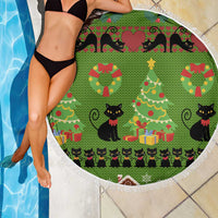 Love Black Cat Christmas Beach Blanket Xmas Holiday Patterns - Wonder Print Shop