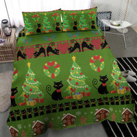 Love Black Cat Christmas Bedding Set Xmas Holiday Patterns - Wonder Print Shop