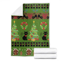 Love Black Cat Christmas Blanket Xmas Holiday Patterns - Wonder Print Shop