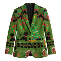 Love Black Cat Christmas Blazer Xmas Holiday Patterns - Wonder Print Shop