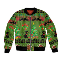 Love Black Cat Christmas Bomber Jacket Xmas Holiday Patterns - Wonder Print Shop