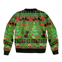 Love Black Cat Christmas Bomber Jacket Xmas Holiday Patterns - Wonder Print Shop