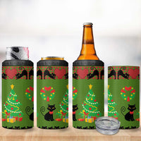 Love Black Cat Christmas 4 in 1 Can Cooler Tumbler Xmas Holiday Patterns - Wonder Print Shop