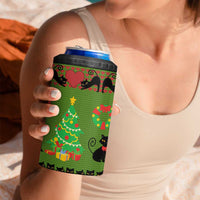 Love Black Cat Christmas 4 in 1 Can Cooler Tumbler Xmas Holiday Patterns - Wonder Print Shop